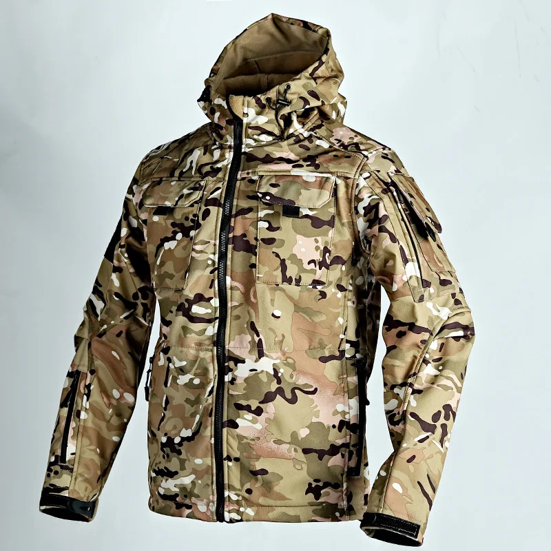 Зимняя бархатная утолщенная уличная куртка Invader Soft Shell, тактическая, ветрозащитная и водонепроницаемая куртка и брюки для альпинизма
Зимняя бархатная утолщенная уличная куртка Invader Soft Shell, тактическая, ветрозащитная и водонепроницаемая куртка и брюки для альпинизма
