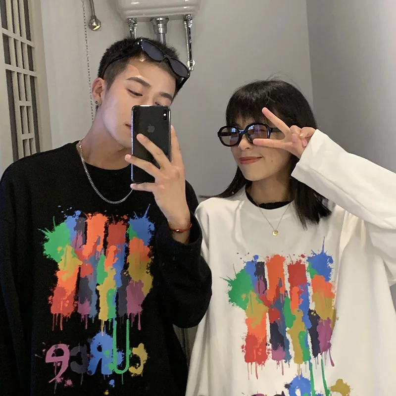 Long Sleeved Men 2023 Colorful Graffiti T-shirt Couple Korean Casual Male Top Men’s Clothing Black /Blue /White Plus Size M-5XL
Long Sleeved Men 2023 Colorful Graffiti T-shirt Couple Korean Casual Male Top Men’s Clothing Black /Blue /White Plus Size M-5XL