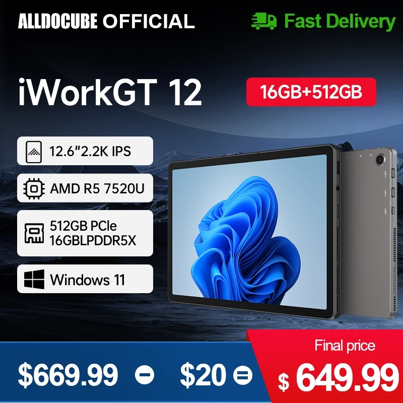 Alldocube iWork GT12 12.6inch 2160×1440 Windows 11 WiFi6 16GB LPDDR5 512GB IPS WIN11 PC iWork GT12
Alldocube iWork GT12 12.6inch 2160×1440 Windows 11 WiFi6 16GB LPDDR5 512GB IPS WIN11 PC iWork GT12