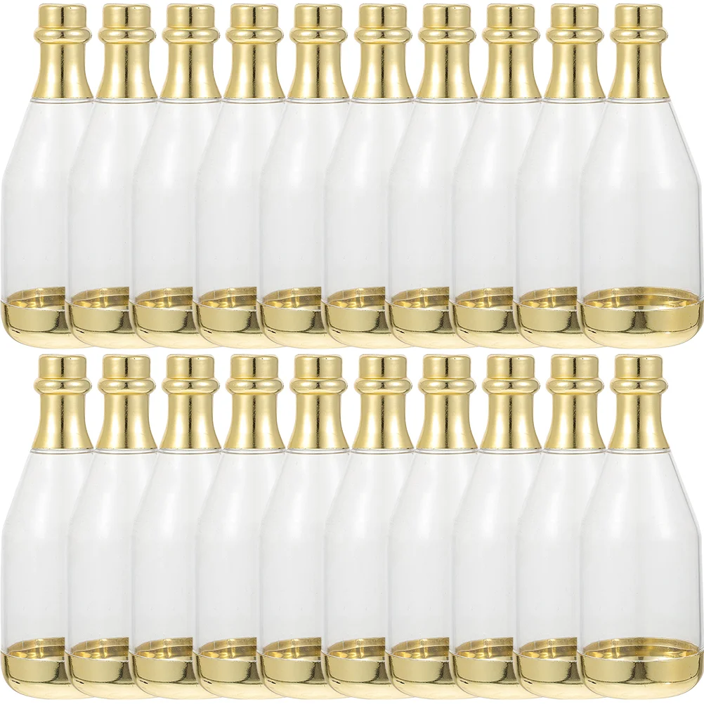 

20 Pcs Gift Boxes Lids Presents Candy Favour Wedding Party Favors Treat Containers Mini Champagne Bottles Bulk Plastic DIY