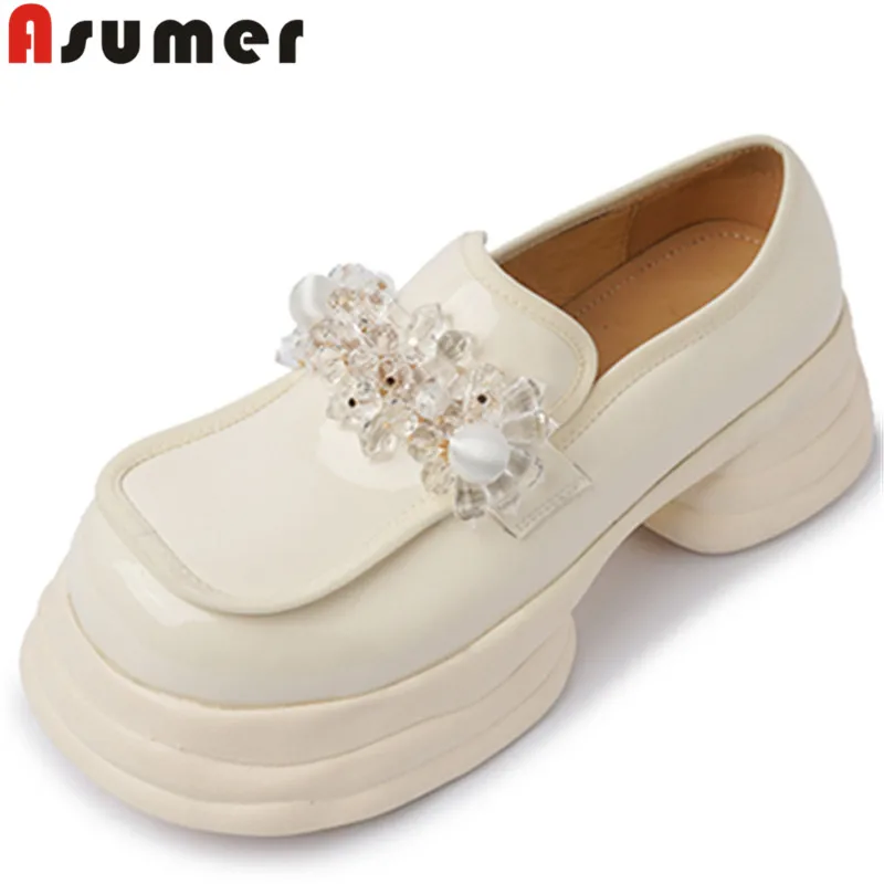 ASUMER 2022 New Ladies Chunky Platform Dress Shoes Patent Leather Shallow Shoes Fashion Women Pumps
ASUMER 2022 New Ladies Chunky Platform Dress Shoes Patent Leather Shallow Shoes Fashion Women Pumps
