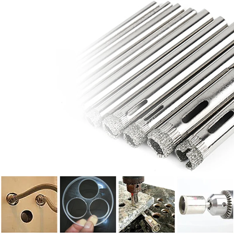 10PCS Diamond-Coated Core Saw Drills Set 3/4/5/6/8mm For Tile Glass Ceramic Eliminates A Complete Circle Of Glass
10PCS Diamond-Coated Core Saw Drills Set 3/4/5/6/8mm For Tile Glass Ceramic Eliminates A Complete Circle Of Glass