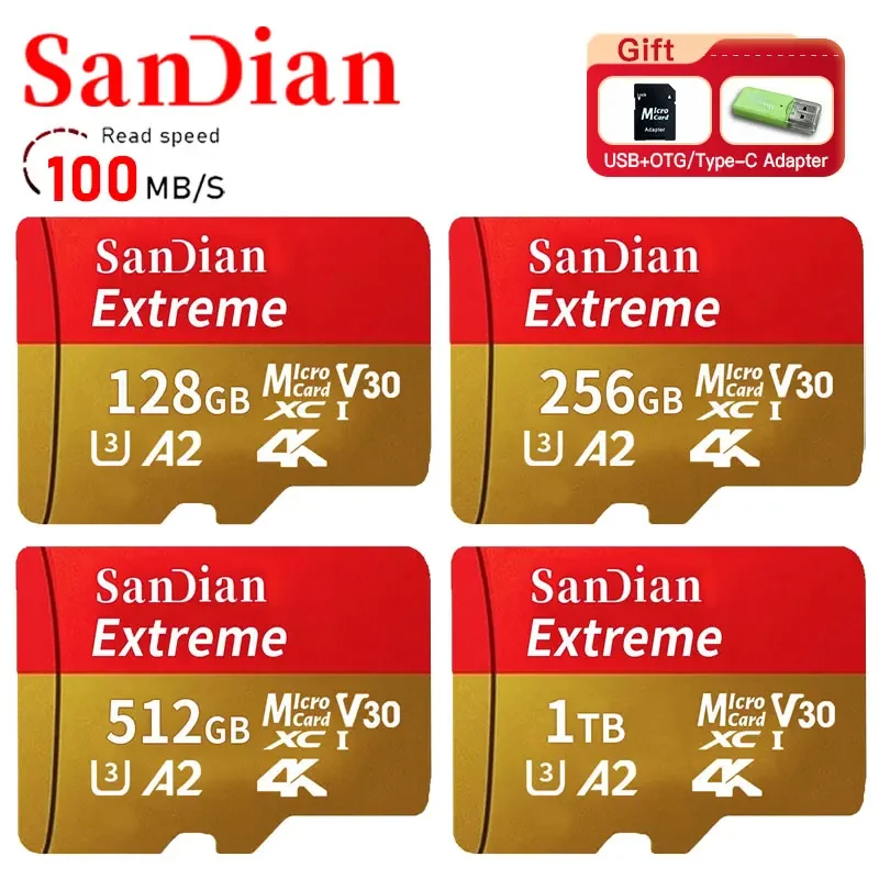 

100% оригинальная Micro карта 1 ТБ A2 Класс 10 Micro TF/SD карта 512 ГБ 128 Гб карта памяти для камеры телефона MP3/MP4 флэш-карты Новинка