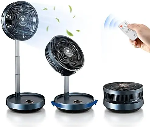 Foldable Fan, Quiet Oscillating Standing Fan with Temp Sensor and Remote, USB Rechargeable 8000mAh Battery, Timer, 12 Speeds, Ad
Foldable Fan, Quiet Oscillating Standing Fan with Temp Sensor and Remote, USB Rechargeable 8000mAh Battery, Timer, 12 Speeds, Ad