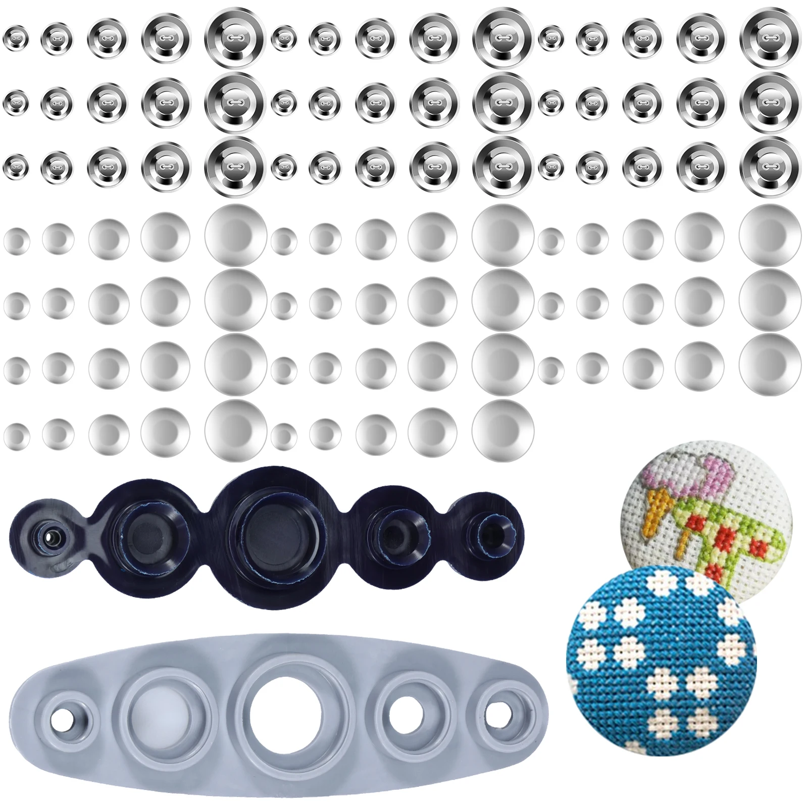 100 Pcs Cover Button Kit 5 Different Size Cover Buttons with 5 in 1 Button Tool Aluminum Alloy Button Craft Kit DIY Covered
100 Pcs Cover Button Kit 5 Different Size Cover Buttons with 5 in 1 Button Tool Aluminum Alloy Button Craft Kit DIY Covered