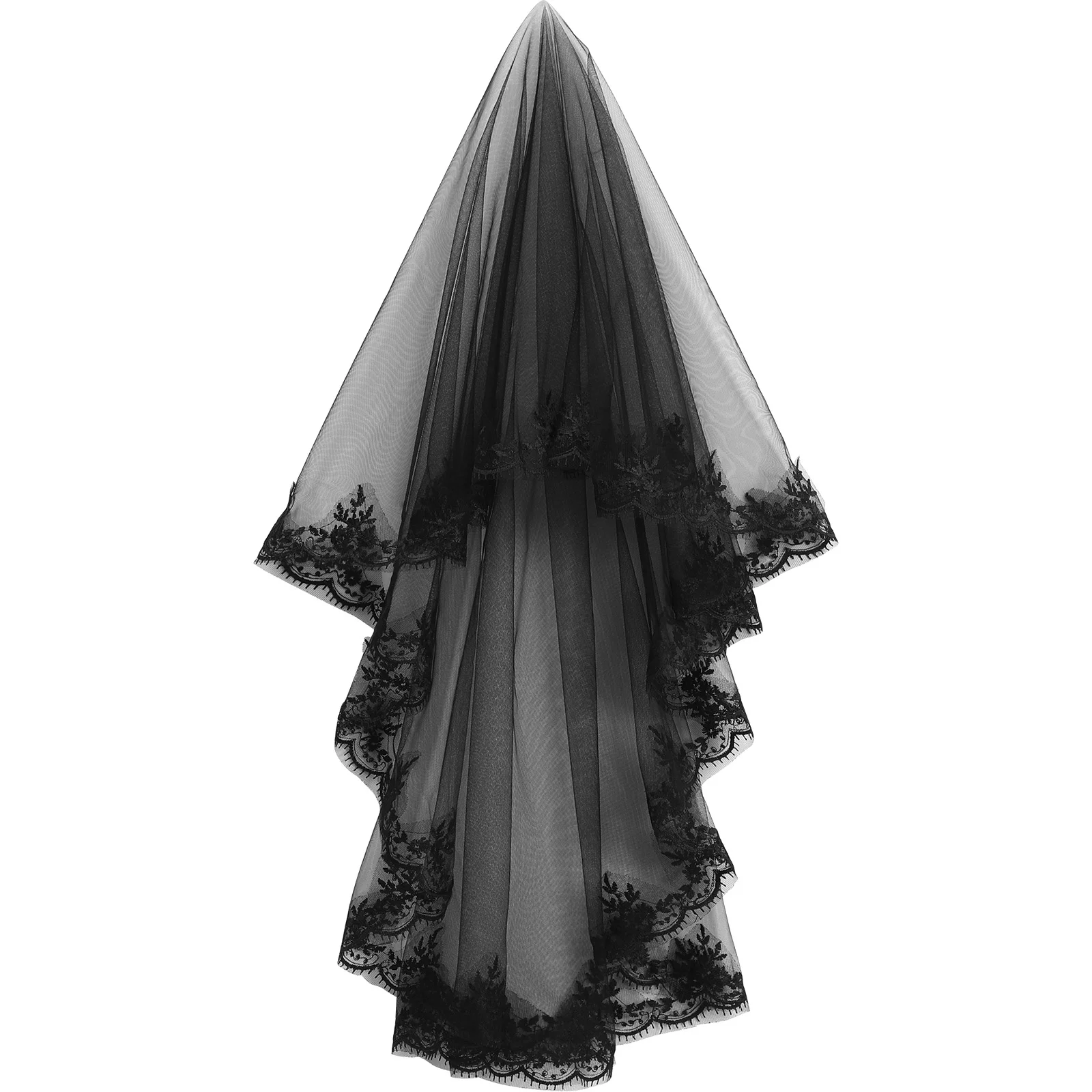 

Halloween Veil Headdress White Wedding Short Bridal Veils Mesh for The Bride