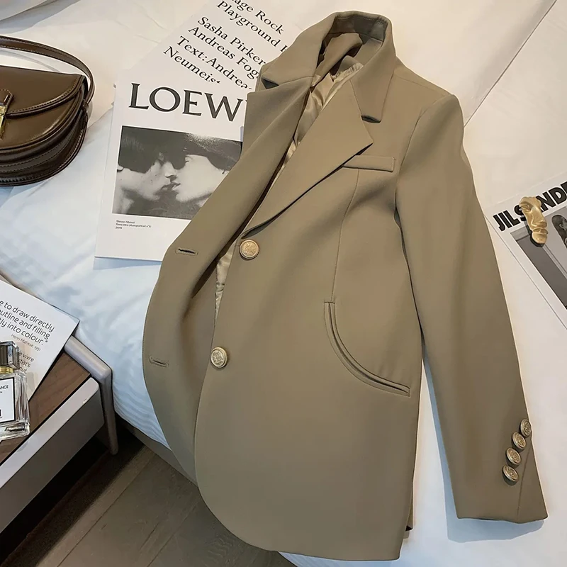 Vintage Office Suit Jacket Women's Spring Autumn 2023 New Fashion Single-Breasted Blazer Coat Ladies Solid Loose Casual Outwear
Vintage Office Suit Jacket Women's Spring Autumn 2023 New Fashion Single-Breasted Blazer Coat Ladies Solid Loose Casual Outwear