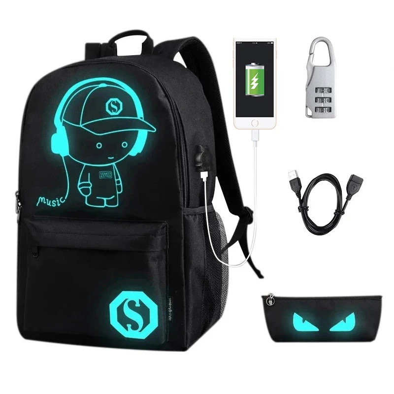 Luminous USB Cartoon Backpack, Night Lighting School Bag for Teenage Boy, Girl, Men, Student Bag Pack, Male, Female, Women
Luminous USB Cartoon Backpack, Night Lighting School Bag for Teenage Boy, Girl, Men, Student Bag Pack, Male, Female, Women