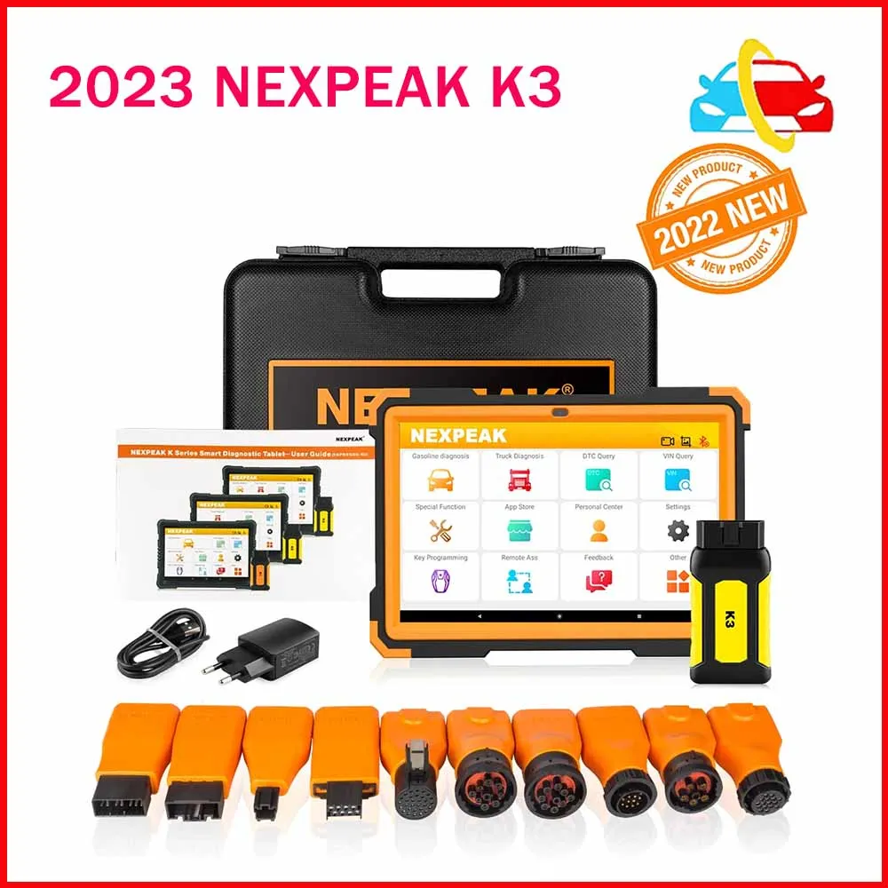 Сканер NEXPEAK K3 OBD2, диагностический инструмент для тяжелых условий эксплуатации, для автомобилей и грузовиков, программатор ключей OBD2, Диагностика автомобилей Odo-meter, 2023
Сканер NEXPEAK K3 OBD2, диагностический инструмент для тяжелых условий эксплуатации, для автомобилей и грузовиков, программатор ключей OBD2, Диагностика автомобилей Odo-meter, 2023