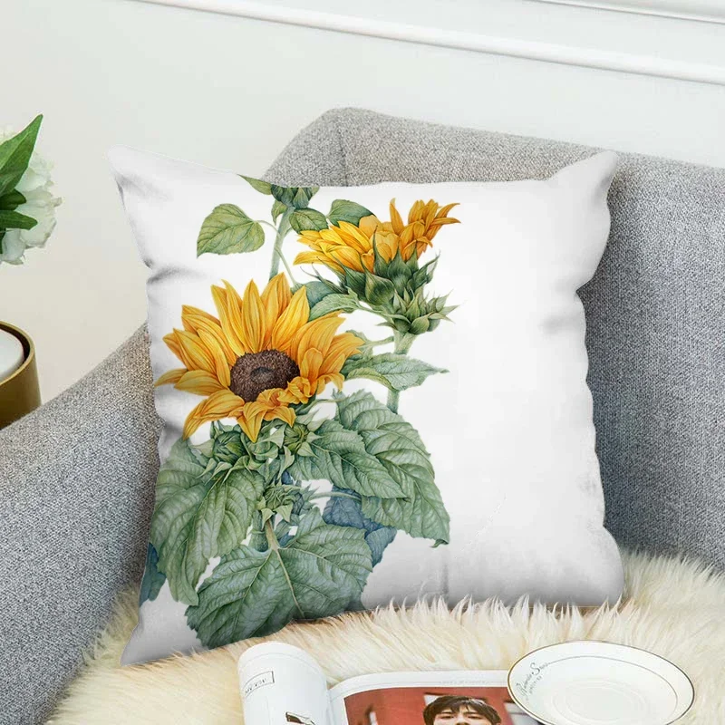 

Sunflower Decorative Pillow Covers for Sofa Cover Bedroom Bed Cushion Couch Pillows Decoration Living Room Home Decor Pillowcase