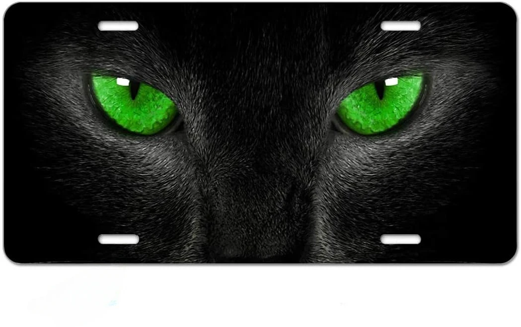 License Plate Black Cat Green Eyes License Plate Aluminum Metal License Plate Car Tag Novelty Home Decoration for Women Men
License Plate Black Cat Green Eyes License Plate Aluminum Metal License Plate Car Tag Novelty Home Decoration for Women Men