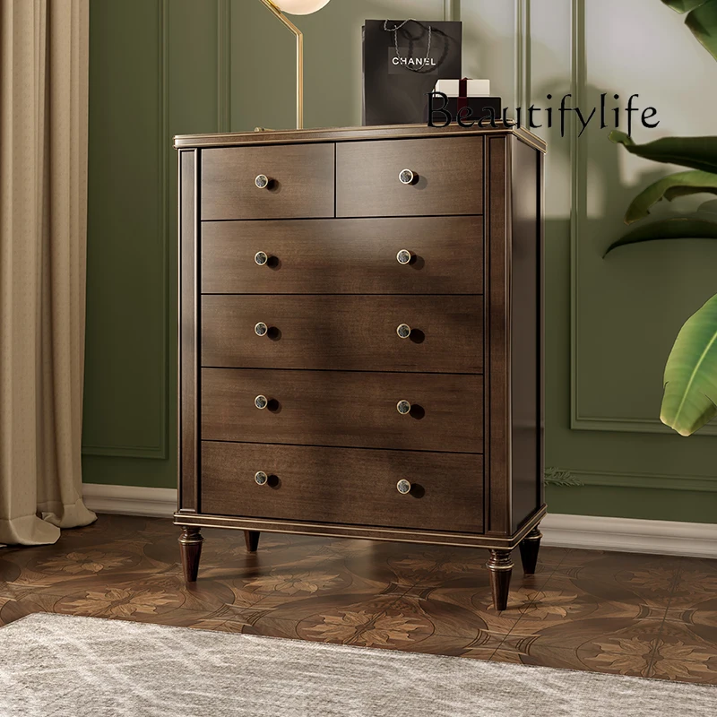 American Chinese Style Chest of Six Drawers Solid Wood Simplicity Entrance Cabinet 
American Chinese Style Chest of Six Drawers Solid Wood Simplicity Entrance Cabinet