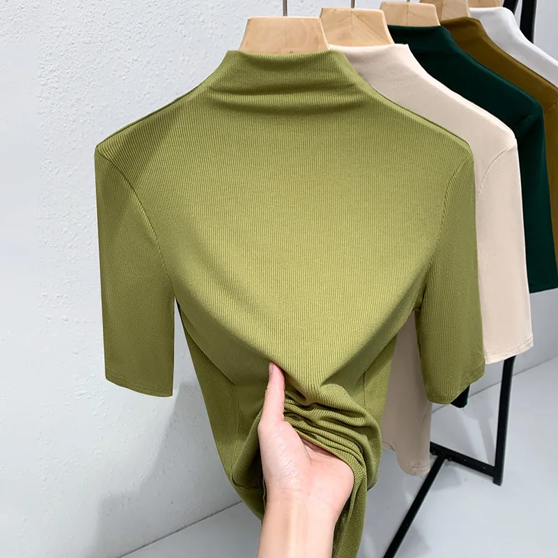 New 2023 Magnificent Women Autumn Winter T-shirt Screw Thread Female Sexy Crop Top Clothes Casual Simple Blouses Grace Meeting
New 2023 Magnificent Women Autumn Winter T-shirt Screw Thread Female Sexy Crop Top Clothes Casual Simple Blouses Grace Meeting