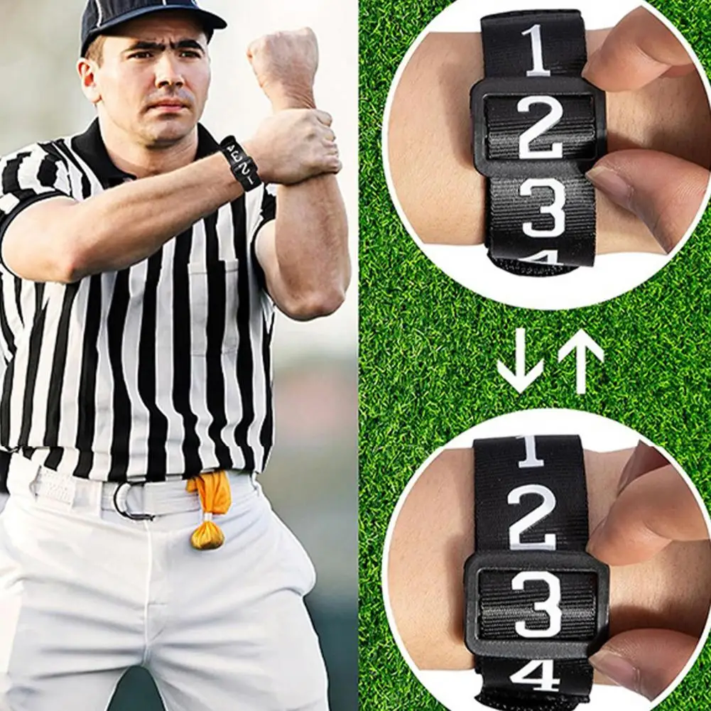 

Wrist Down Indicator 1/3/5Pcs Adjustable Buckle Elastic Band Numbered Wrist Down Indicator Football Yard Markers Referee Gear