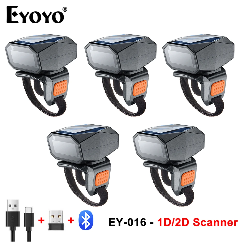 Eyoyo 5pcs EY-016 Wearable Ring Barcode Scanner Portable 2.4G+Bluetooth Wireless 2D QR Code Reader PDF417 iOS Android Windows
Eyoyo 5pcs EY-016 Wearable Ring Barcode Scanner Portable 2.4G+Bluetooth Wireless 2D QR Code Reader PDF417 iOS Android Windows