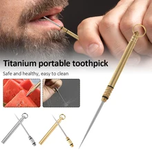 Titanium Multifunctional Toothpick Portable Fruit Fork Reusable Toothpicks For Outdoor Camping Hiking Picnic 
Titanium Multifunctional Toothpick Portable Fruit Fork Reusable Toothpicks For Outdoor Camping Hiking Picnic