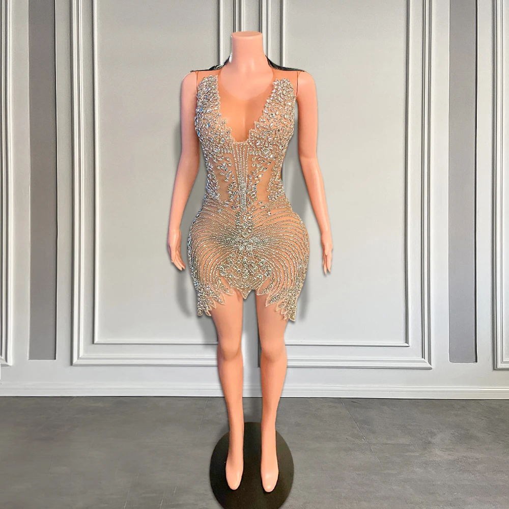 Luxury Rhinestone Birthday Short Prom Dress Women Sexy See Through Black Girls African Mini Cocktail Dresses Beaded Handmade
Luxury Rhinestone Birthday Short Prom Dress Women Sexy See Through Black Girls African Mini Cocktail Dresses Beaded Handmade