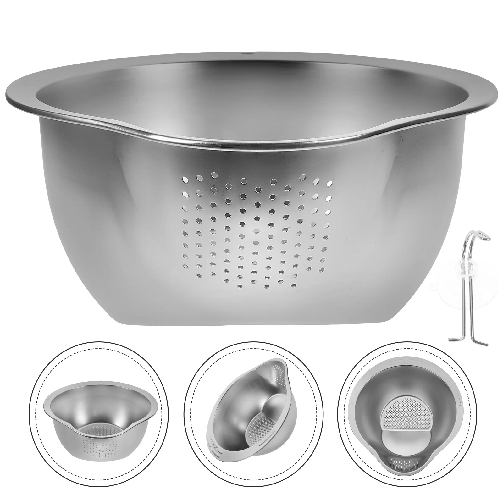 Rice Draining Basket Washing Bowl Kitchen Drainer Washer Colander Vegetable Washing Basin
Rice Draining Basket Washing Bowl Kitchen Drainer Washer Colander Vegetable Washing Basin