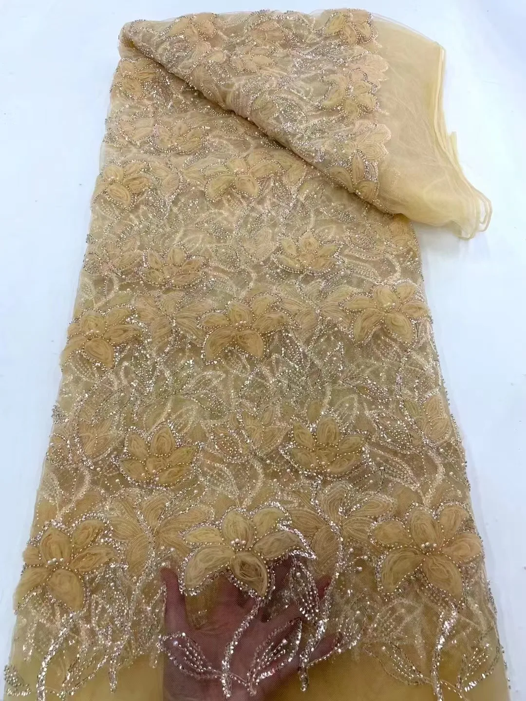 African Groom Lace Fabric 2023 High Quality French 3D Flower Sequins Embroidery Beads Net Lace Fabric For Wedding Party Dresses
African Groom Lace Fabric 2023 High Quality French 3D Flower Sequins Embroidery Beads Net Lace Fabric For Wedding Party Dresses