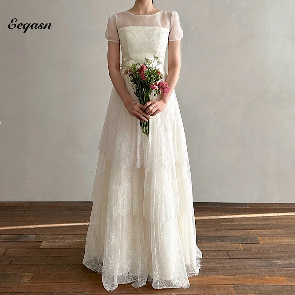 2024 A Line Lace Korea Evening Dresses Tiered O-Neck Short Sleeves Floor Length Corset Wedding Bridal Gowns Princess
2024 A Line Lace Korea Evening Dresses Tiered O-Neck Short Sleeves Floor Length Corset Wedding Bridal Gowns Princess