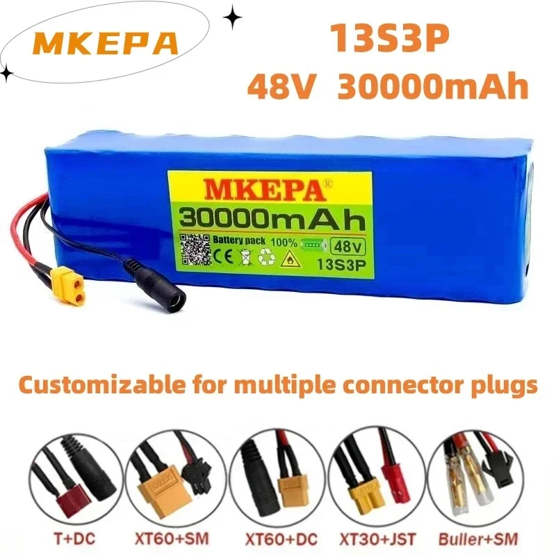 13S3P 48V 30000mAh lithium-ion battery pack with 1000W BMS, suitable for electric bicycles, scooters, and 54.6V chargers
13S3P 48V 30000mAh lithium-ion battery pack with 1000W BMS, suitable for electric bicycles, scooters, and 54.6V chargers
