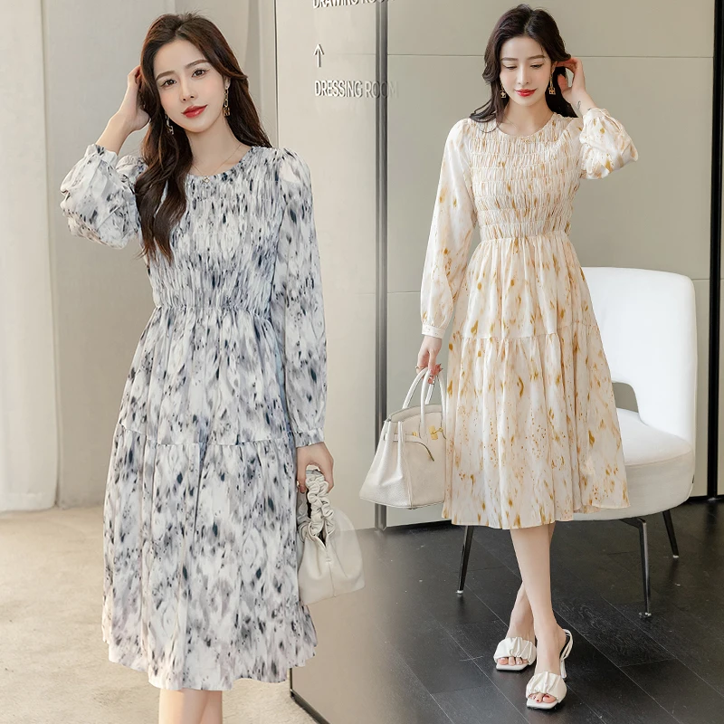 2022 Summer Female Clothes Long Sleeve O-Neck High Waist Woman Chiffon Dress Fashion Printing Loose Office Lady Elegant Dresses
2022 Summer Female Clothes Long Sleeve O-Neck High Waist Woman Chiffon Dress Fashion Printing Loose Office Lady Elegant Dresses
