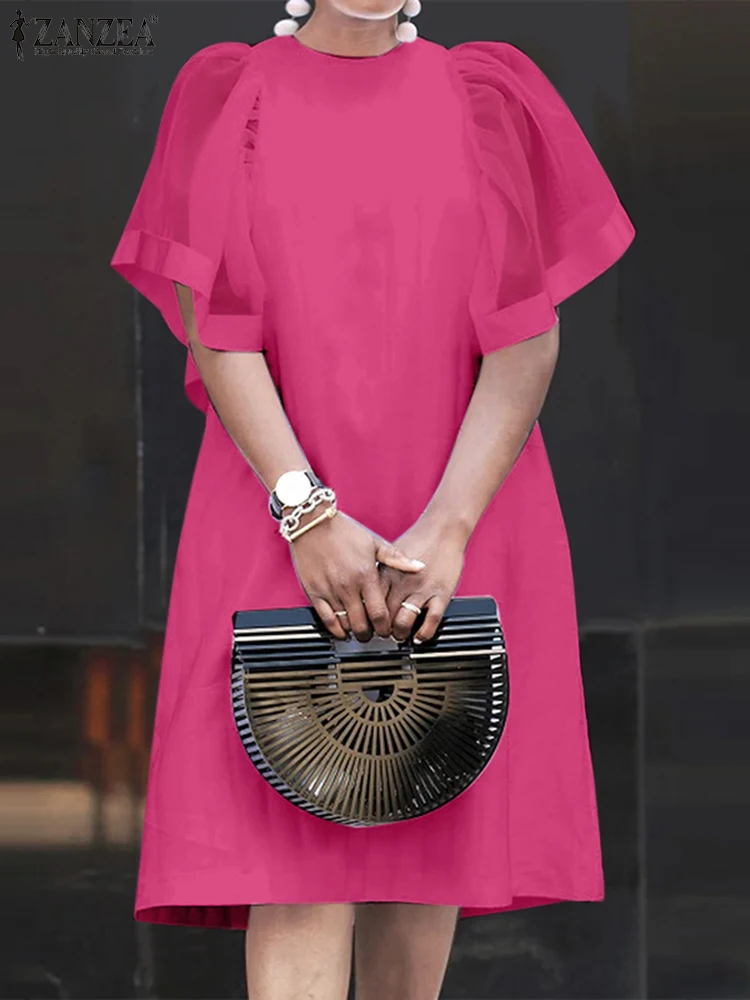 ZANZEA Summer Mesh Patchwork Sundress Women Mini Dress Vintage Ruffle Short Sleeve Solid Vestido Party Casual Loose 2023 Dresses
ZANZEA Summer Mesh Patchwork Sundress Women Mini Dress Vintage Ruffle Short Sleeve Solid Vestido Party Casual Loose 2023 Dresses