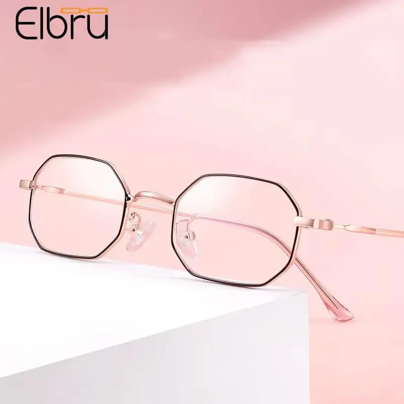 

Elbru Fashion Polygon Anti Blue Light Reading Glasses Men Women Metal Presbyopic Optical Eyeglasses Unisex Diopters+1+1.5+2+3+4