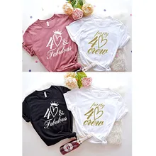 40th Birthday T-shirt 40 and Fabulous Party Crew Clothes, Forty Tee Shirt Mother's Day Gifts Letters Printed Casual Tops
40th Birthday T-shirt 40 and Fabulous Party Crew Clothes, Forty Tee Shirt Mother's Day Gifts Letters Printed Casual Tops