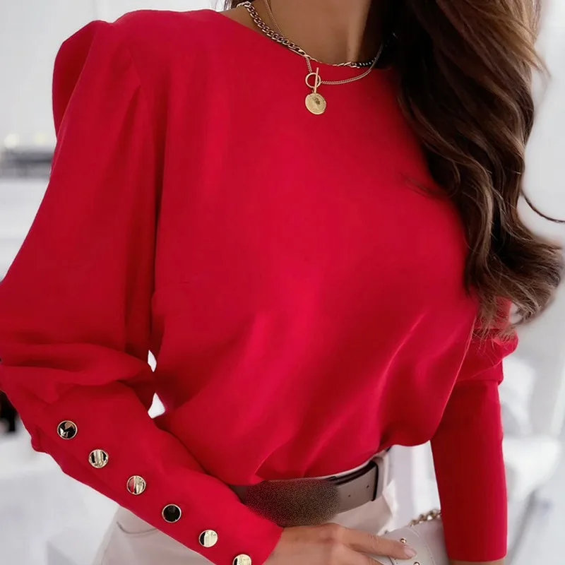 2023 Fashion Women's Casual Versatile Tops, Long Sleeve Temperament Red Button Design Shirt Women
2023 Fashion Women's Casual Versatile Tops, Long Sleeve Temperament Red Button Design Shirt Women