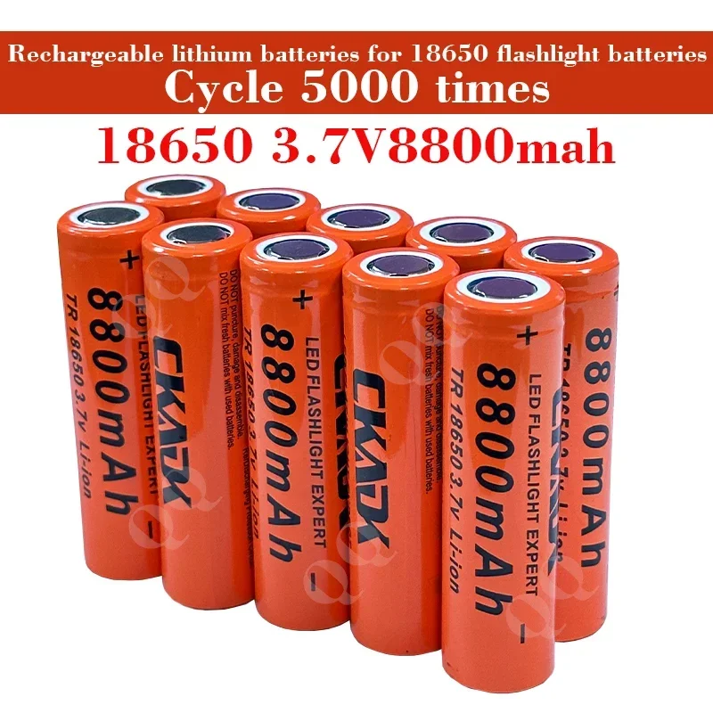 New High Capacity and High Quality 18650 Battery 3.7V 8800mAh Rechargeable Lithium Ion Battery for LED Flashlights
New High Capacity and High Quality 18650 Battery 3.7V 8800mAh Rechargeable Lithium Ion Battery for LED Flashlights