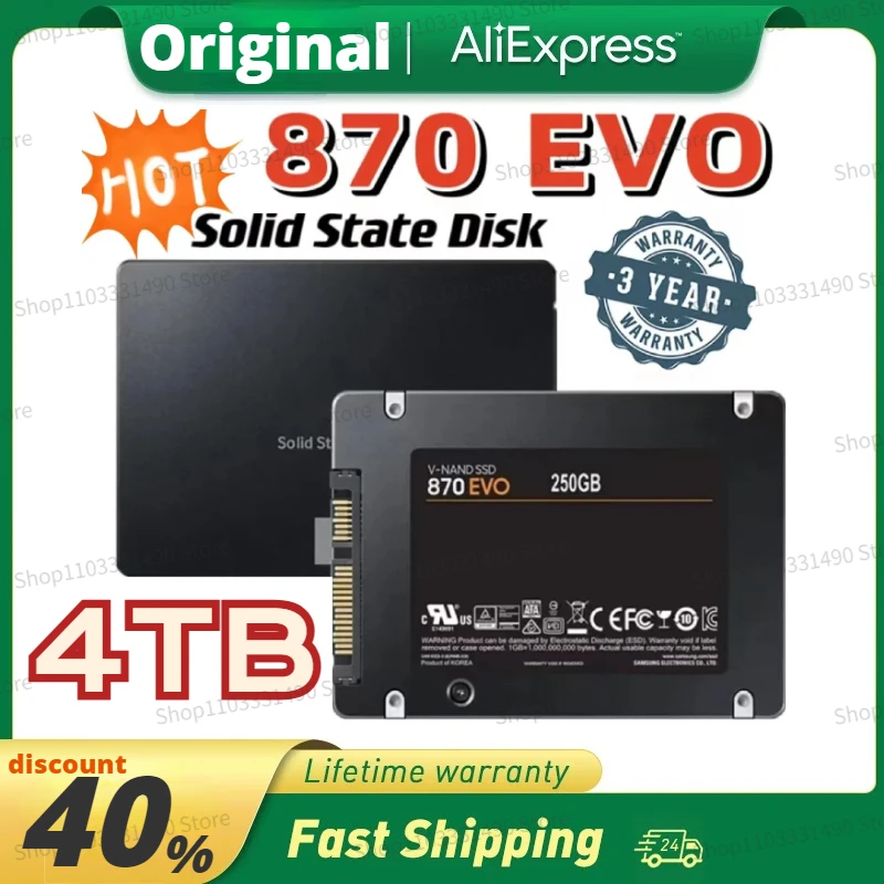 Ssd 870 Evo 4tb Solid State Disk 250gb 500gb 1tb 2tb Internal Hdd Hard Drive For Sata3 2.5 Inch Laptop Desktop Pc Mlc Disco Duro
Ssd 870 Evo 4tb Solid State Disk 250gb 500gb 1tb 2tb Internal Hdd Hard Drive For Sata3 2.5 Inch Laptop Desktop Pc Mlc Disco Duro