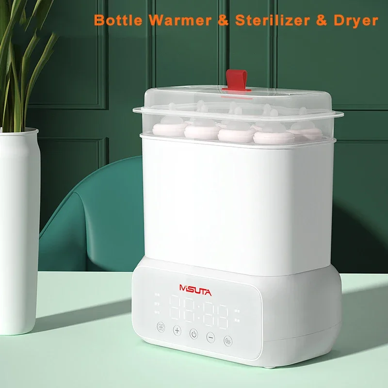 

Baby Feeding Bottle Warmer & Sterilizer & Dryer Sanitizer for Baby Bottles Breast Pump Eletric Bottle Steamer LED Touch Screen