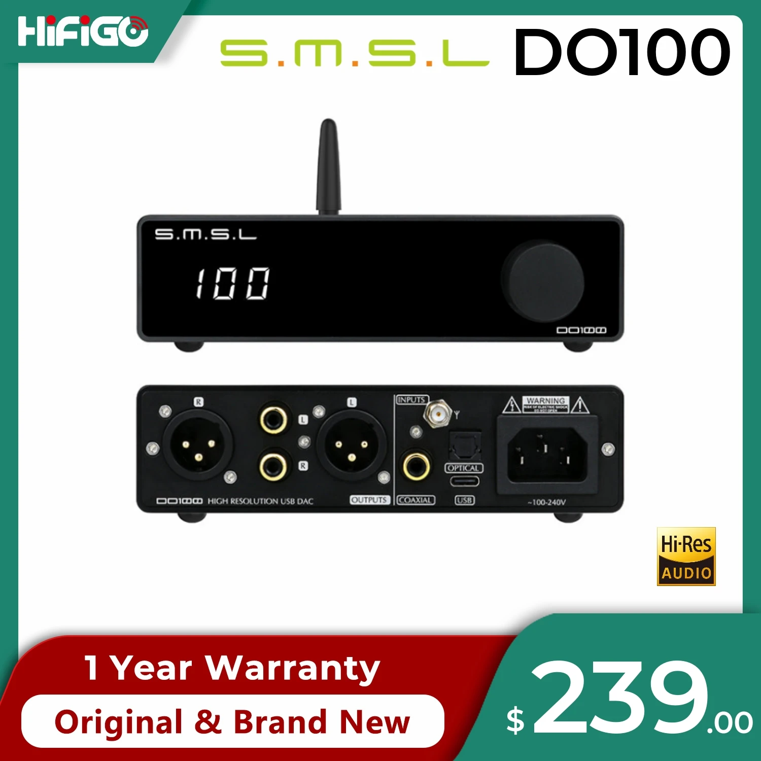 SMSL DO100 нанимает аудио DAC декодирование ES9038Q2M * 2 OPA1612 * 4 чипы DSD512 PCM768 Bluetooth 5,0 LDAC/APTX с пультом дистанционного управления
SMSL DO100 нанимает аудио DAC декодирование ES9038Q2M * 2 OPA1612 * 4 чипы DSD512 PCM768 Bluetooth 5,0 LDAC/APTX с пультом дистанционного управления