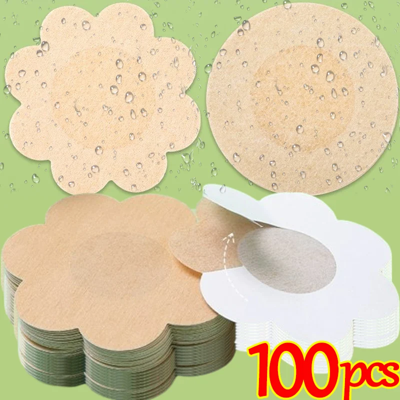 

10/100pcs Safety Nipple Cover Stickers Breast Lift Tape Pasties Invisible Adhesive Disposable Bra Petals Sticky Chest Pastie