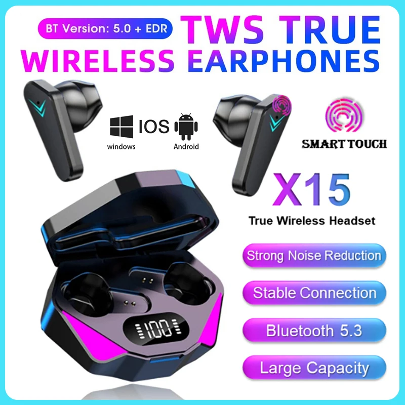 Беспроводные наушники X15 TWS, игровая гарнитура с микрофоном, с системой ШПД, с функцией Hifi
Беспроводные наушники X15 TWS, игровая гарнитура с микрофоном, с системой ШПД, с функцией Hifi