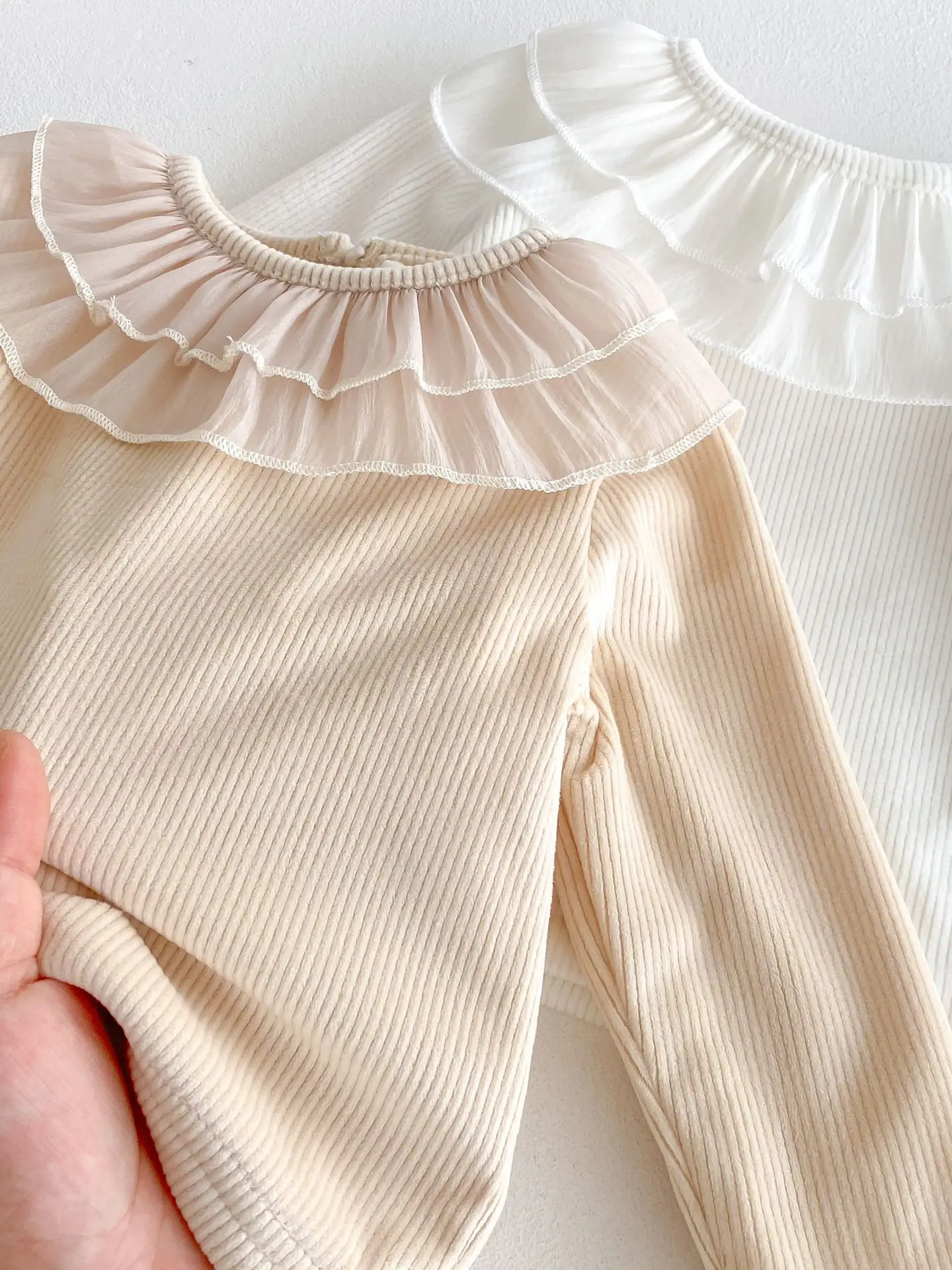 2025 Winter New Baby Girls Ruffle Collar Fleece Tees Infant Solid Bottoming Shirt Toddler Girls Plus Velvet Thick Warm Tops 32 S09c4a86fdcdd4ddb909cb84a25af4a42u