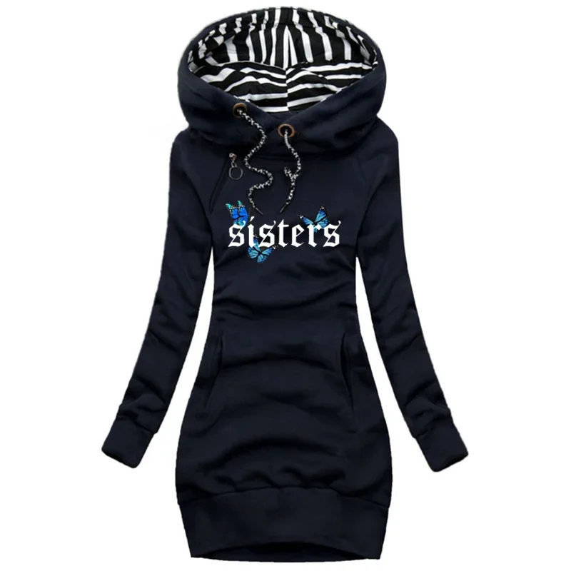 Fashion Women Butterfly Sister Print Pullover Dress Autumn Warm Long Dresses Lady Slim Fit Hooded Clothes
Fashion Women Butterfly Sister Print Pullover Dress Autumn Warm Long Dresses Lady Slim Fit Hooded Clothes