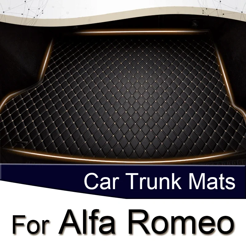 

PU Leather Custom Car Trunk Mat for Alfa Romeo Giulia 2017-2022 Stelvio 2017-2022 Interior Details Auto Accessories
