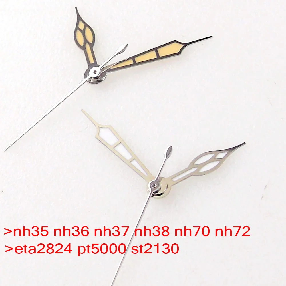 

Yellow Watch Hand for NH35 NH36 7S36 7S25 7S35 6R15 4R15 4R35 ETA2824 PT5000 ST2130 Silver Edge Needle for S Diver Watch Mod