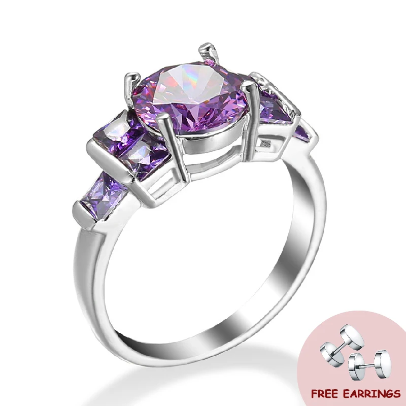 Fashion 925 Silver Jewelry Ring with Amethyst Finger Rings for Women Wedding Engagement Promise Party Gift Accessories Size 6-10
Fashion 925 Silver Jewelry Ring with Amethyst Finger Rings for Women Wedding Engagement Promise Party Gift Accessories Size 6-10