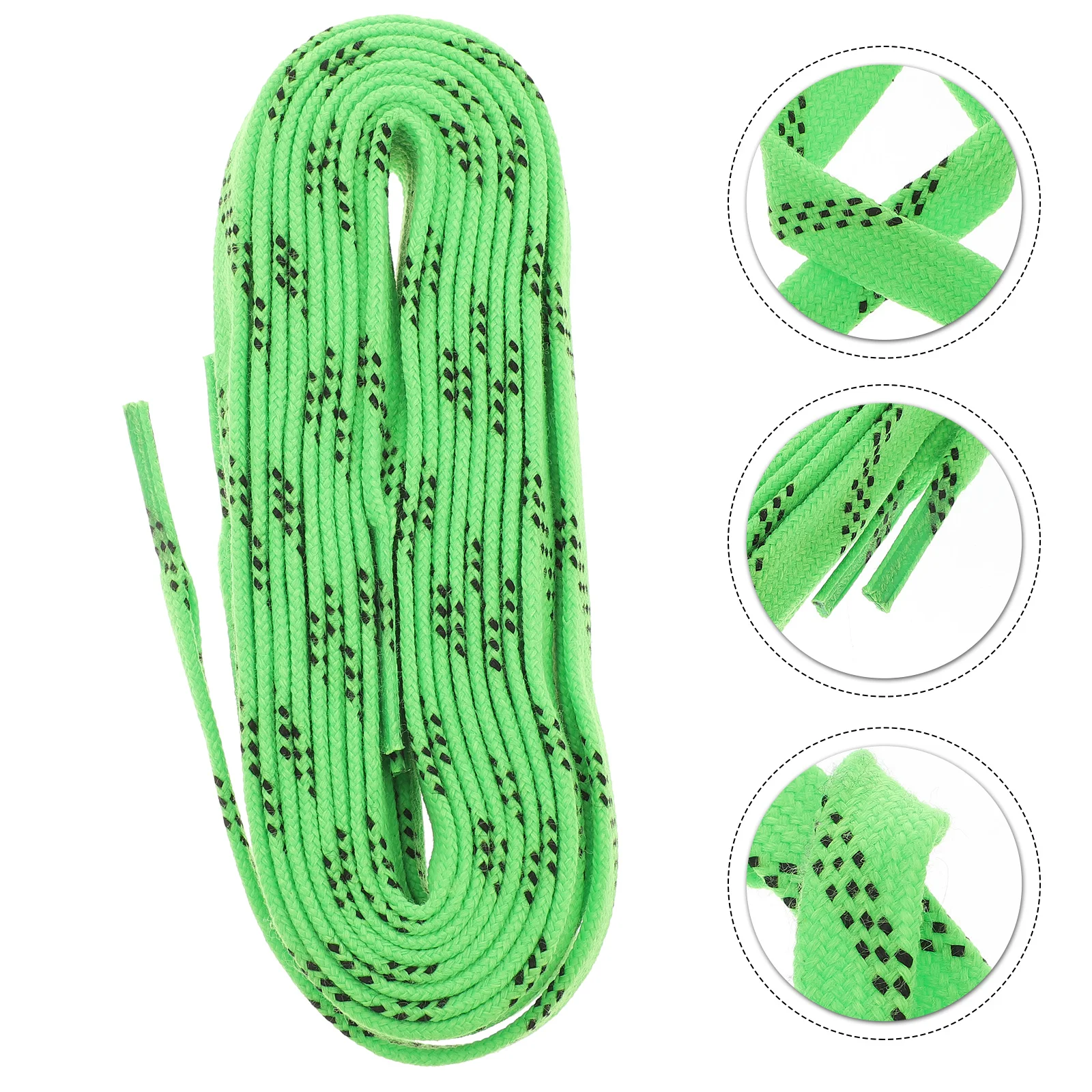 

Skate Laces Ice Hockey Shoelaces Roller Lace Waxed Shoe Tightener Skates Flat Derby Strings Up Wide Puller Bite Protector