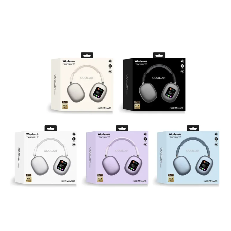2025 New MAX600 Model Wireless Headphones Active Noise Cancelling Hybrid Wireless Headphone With Touch Control LED Screen 2025 New MAX600 Model Wireless Headphones Active Noise Cancelling Hybrid Wireless Headphone With Touch Control LED Screen