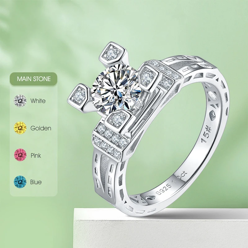 Gem's Beauty 1Ct Real Moissanite Rings 925 Silver Sterling Round Cut Diamond Wedding Band Engagement Ring Fine Jewelry for Women
Gem's Beauty 1Ct Real Moissanite Rings 925 Silver Sterling Round Cut Diamond Wedding Band Engagement Ring Fine Jewelry for Women