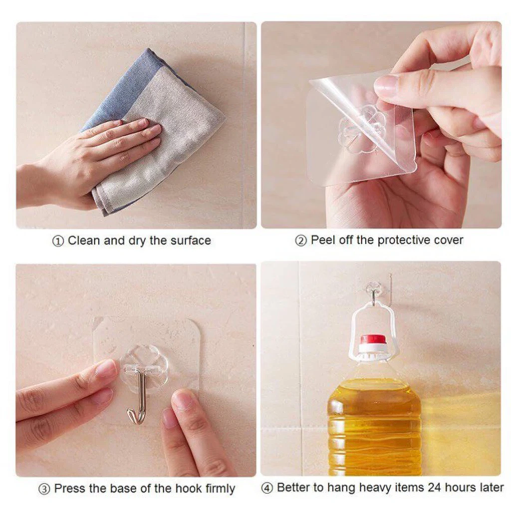 Transparent Strong Hanging Nail-free Hook Kitchen Bathroom Wall Sticky Hooks Hangers Holder Clothes Kitchen Non-trace
Transparent Strong Hanging Nail-free Hook Kitchen Bathroom Wall Sticky Hooks Hangers Holder Clothes Kitchen Non-trace