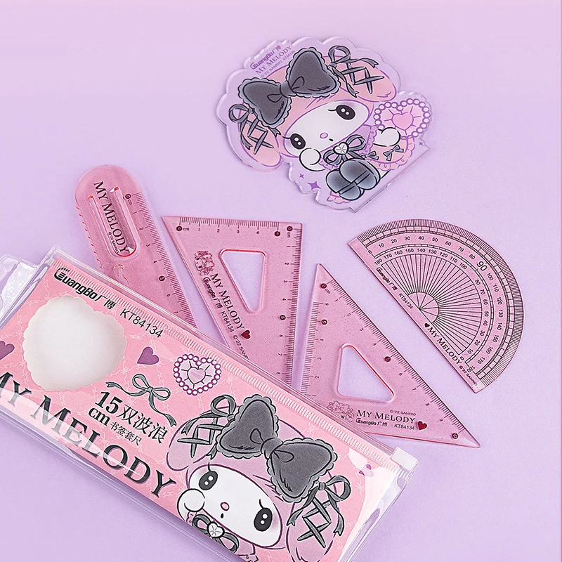 Kuromi Sanrio Kawaii Anime Student Stationery Set Ruler Cartoon Cute My Melody Manual Ledger Drawing Ruler 4-Piece Set Kid Gift
Kuromi Sanrio Kawaii Anime Student Stationery Set Ruler Cartoon Cute My Melody Manual Ledger Drawing Ruler 4-Piece Set Kid Gift