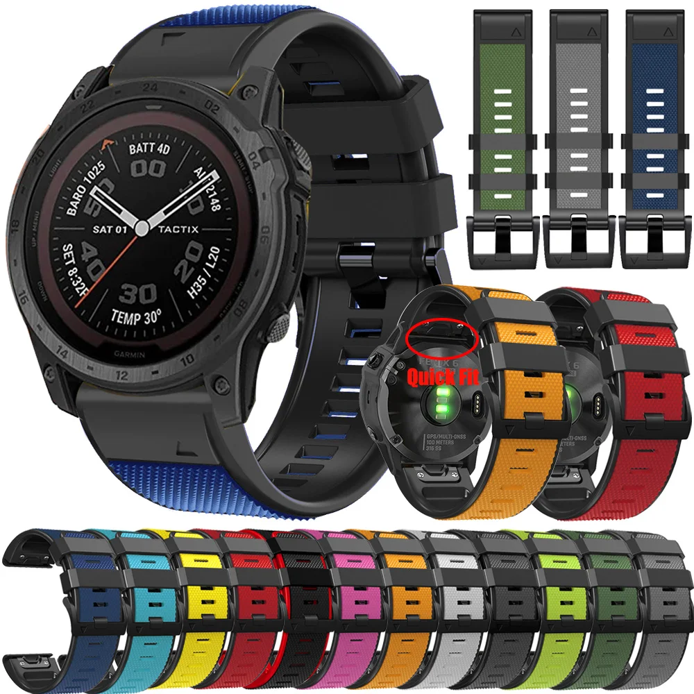 22 26mm Quick Fit Band For Garmin Tactix 7 Pro Delta Bravo Fenix 7 7X 6 Strap Replacement Silicone Leather Bracelet Watchbands
22 26mm Quick Fit Band For Garmin Tactix 7 Pro Delta Bravo Fenix 7 7X 6 Strap Replacement Silicone Leather Bracelet Watchbands