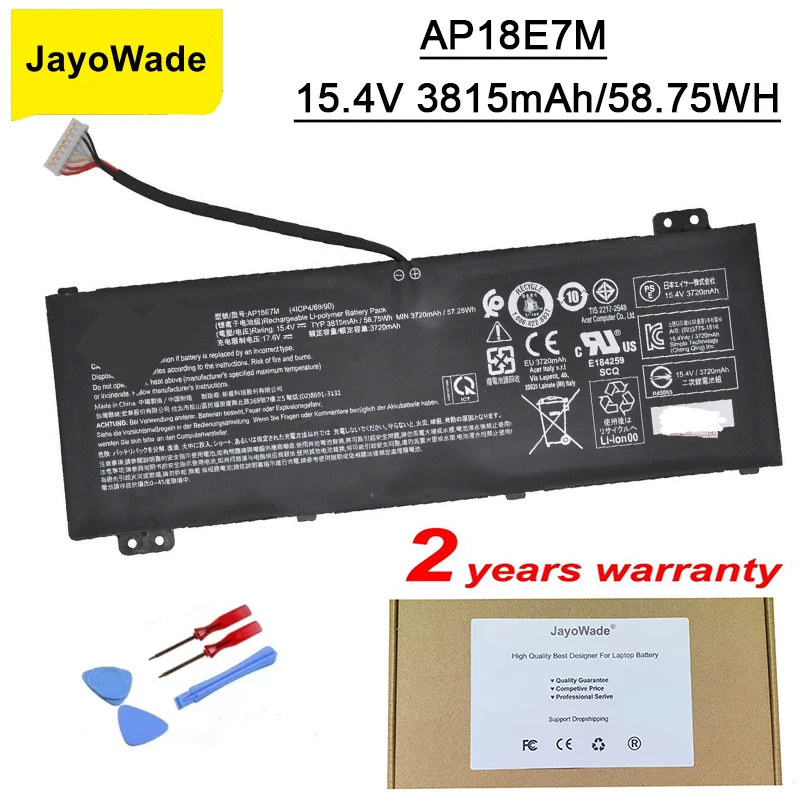 

JayoWade AP18E7M Laptop Battery For Acer Nitro 5 AN515-54 AN515-55 AN517-51 7 AN715-51 Aspire 7 A715-74 A715-74G Series AP18E8M