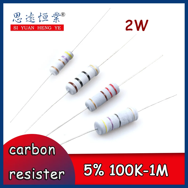 20PCS 2W carbon film in-line color ring resistance precision 5% resistance value 100K-1M 100K110K120K130K150K160K180K910K1M
20PCS 2W carbon film in-line color ring resistance precision 5% resistance value 100K-1M 100K110K120K130K150K160K180K910K1M
