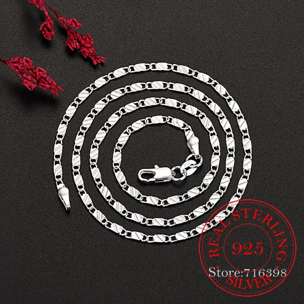 

Новое поступление ожерелья-цепочки 2,3 мм 16 дюймов-30 дюймов Изящные мужские ювелирные изделия из стерлингового серебра 925 пробы мужское ожерелье для женщин стандартный подарок